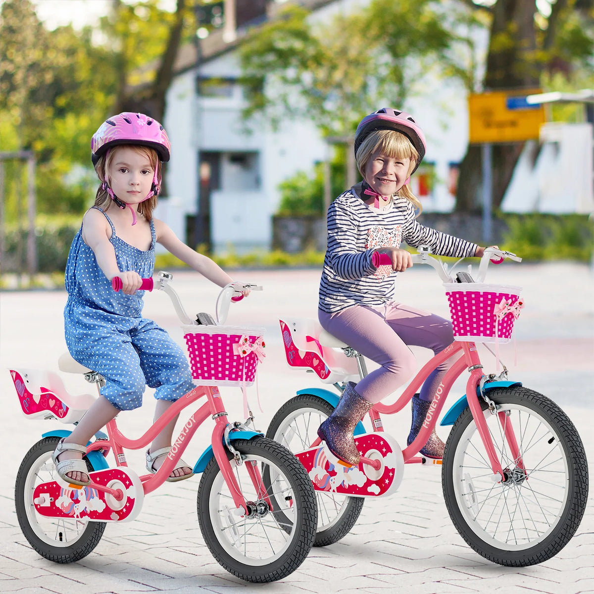 14 Inches Kids Bicycle with Training Wheels Pink Q291