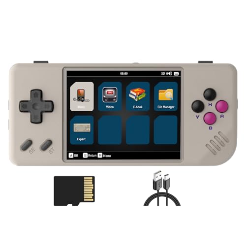 Handheld Game Console Retro 2.83-inch Screen Video Game Player 64G TF Card 3100mAh Battery Black Transparent A858486