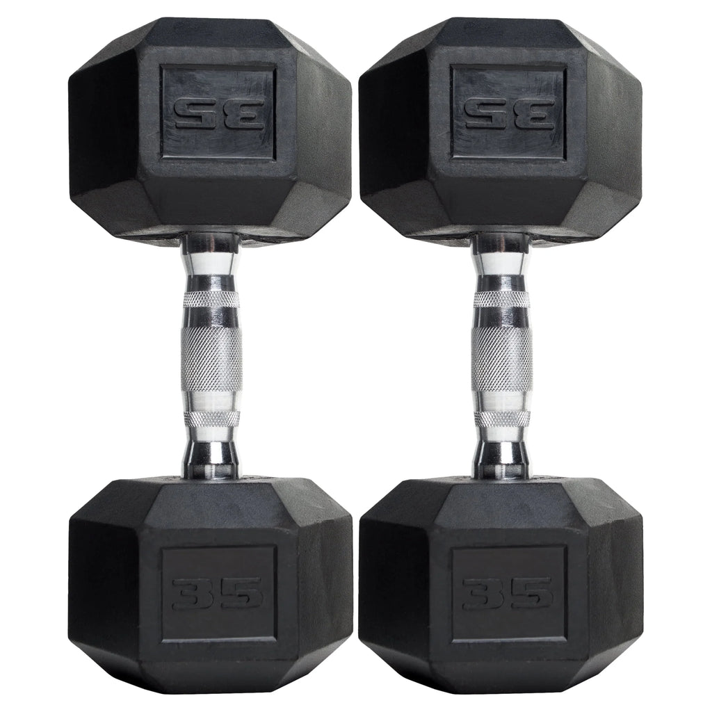 10lb Coated Rubber Hex Dumbbell Pair Z2525