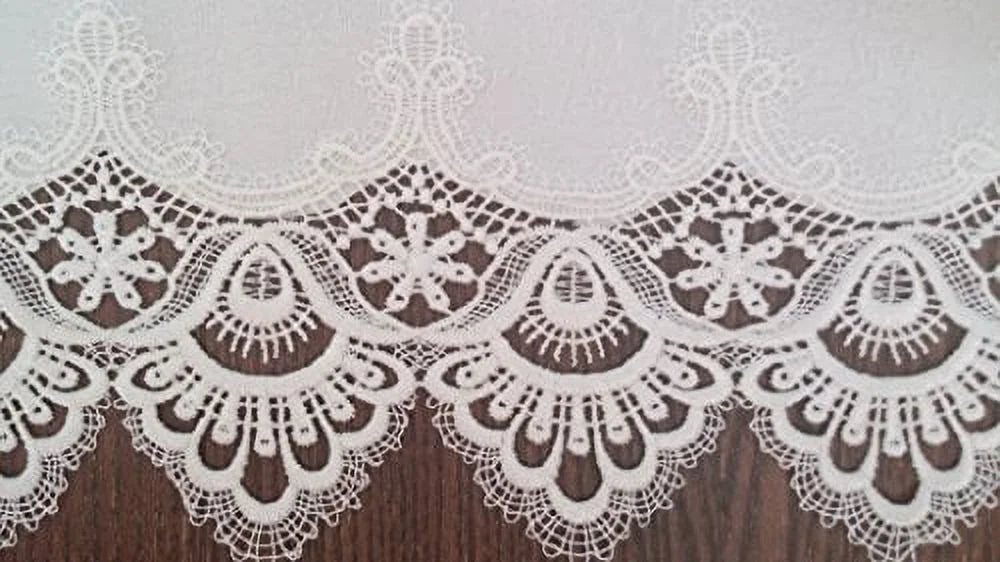 Antique White European Lace Table Runner 34 x 15 inches L57835