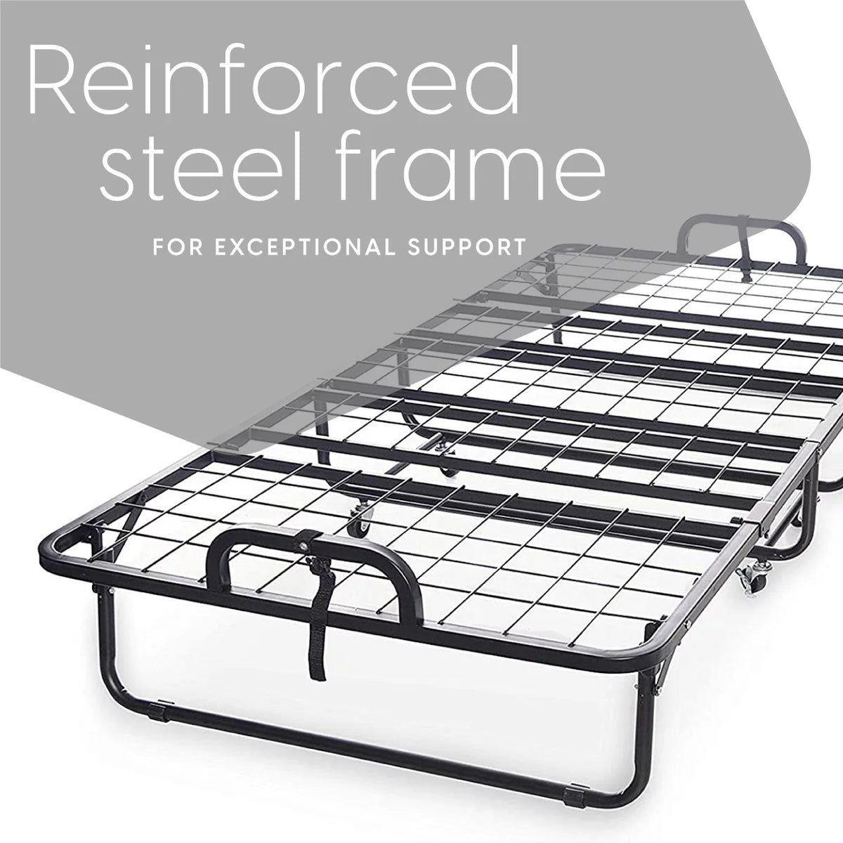 Cot Size Folding Bed with Memory Foam Mattress I9744