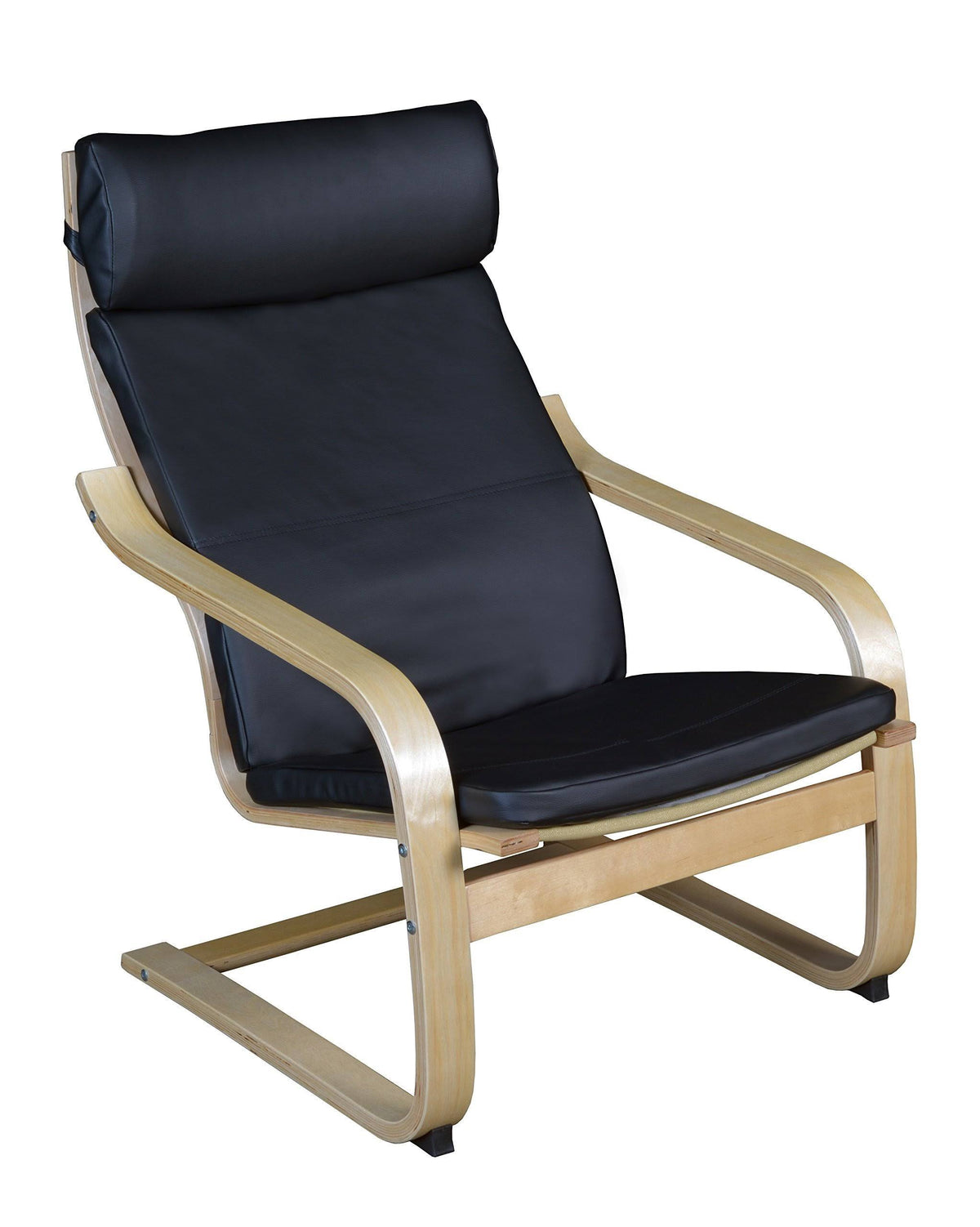 Natural Black Leather Reclining Chair L54703