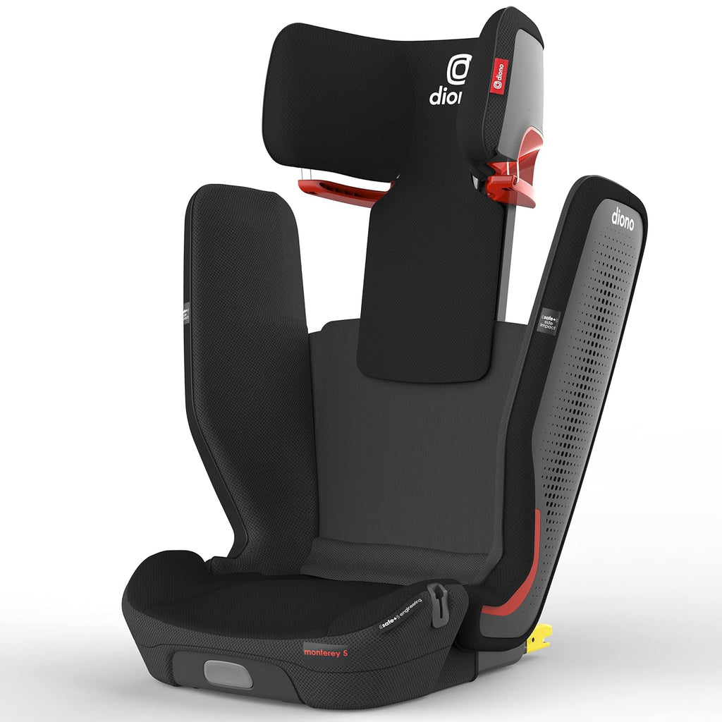 High Back Booster Car Seat with Expandable Height and Width, Compact Fold, Black K342
