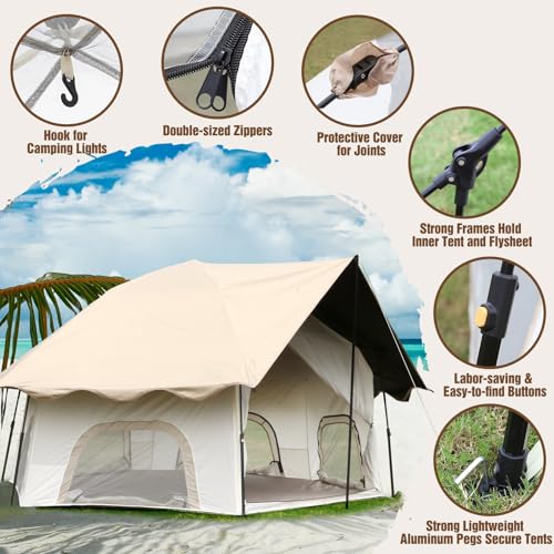 Camping Tent with Awning Porch and Screen Room D63678
