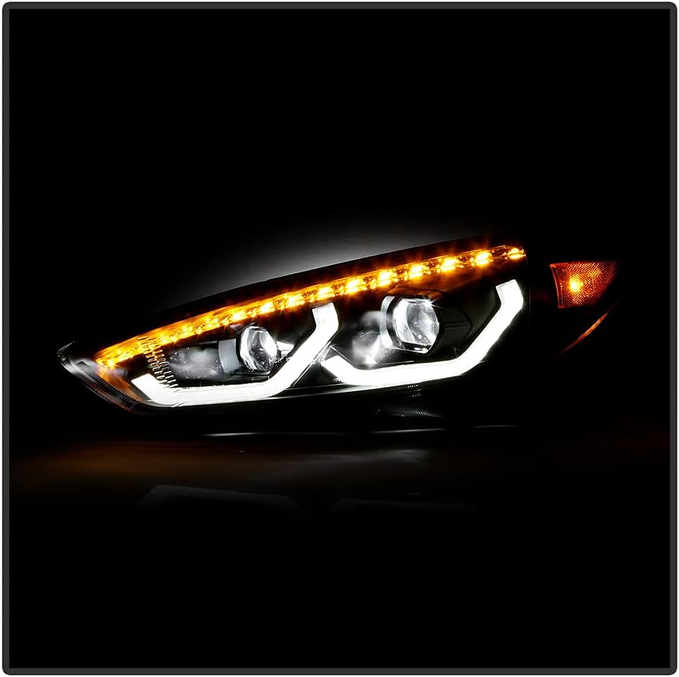 2015-2018 Ford Focus Black LED Projector Headlights W2707