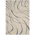Cream Grey Abstract Shag Area Rug 6' x 9' A17077