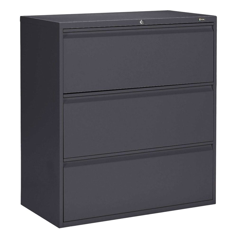 3-Drawer Black Lateral File Cabinet F211