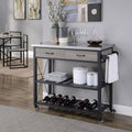 Black Kitchen Cart with Wheels and 2 Drawers C15972