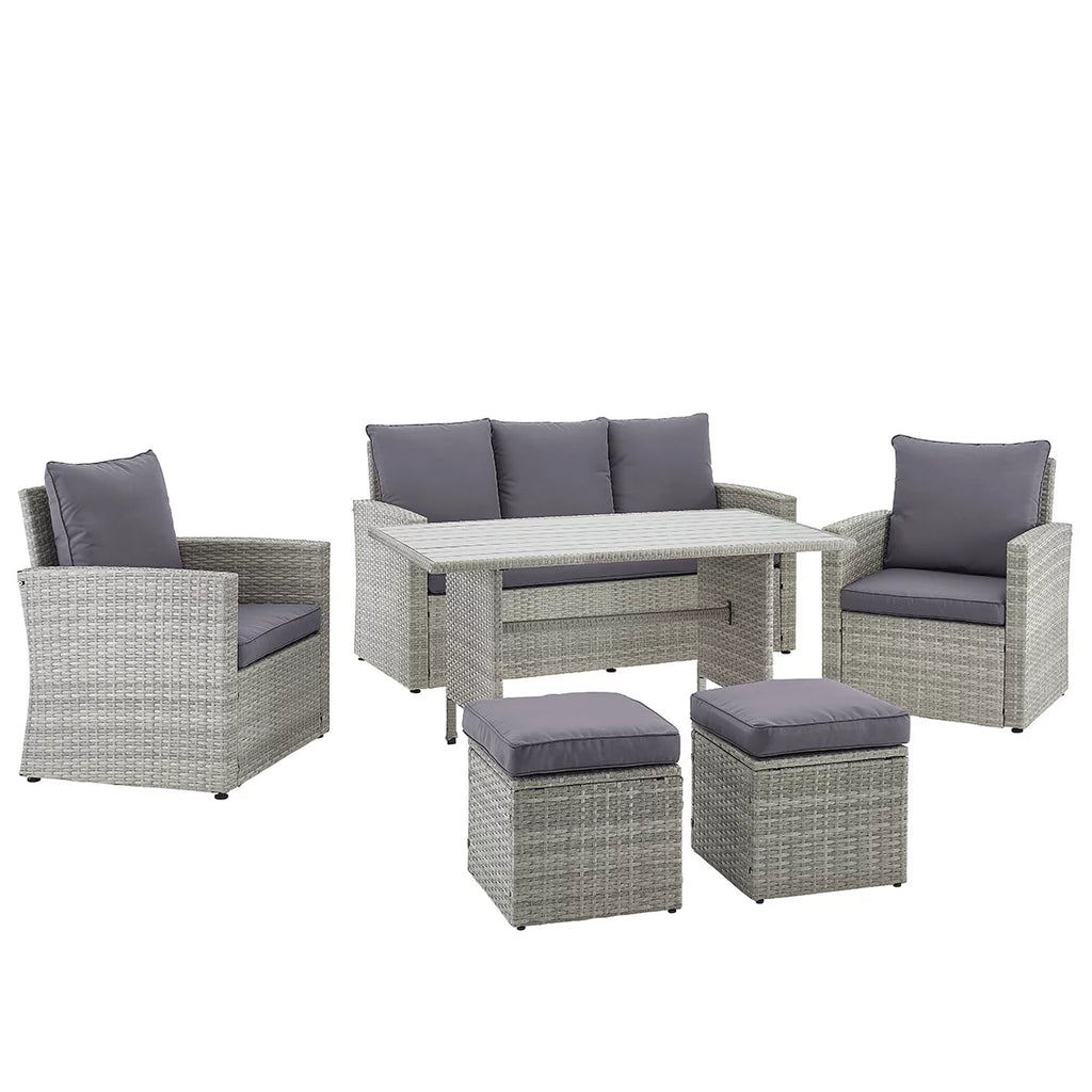 6 Pcs Outdoor Patio Dining Set 7 Seats Cushioned W784