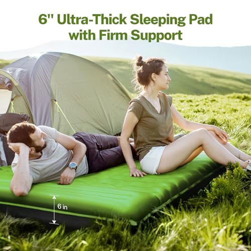 6" Extra-Thick Camping Sleeping Pad with Pillows D43805