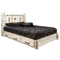 Natural Wood King Platform Bed D4933