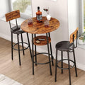 Round Dining Table Set with 2 Chairs and Storage U566484