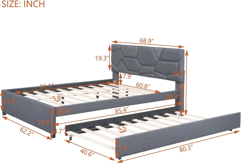 Grey Upholstered Bed U140