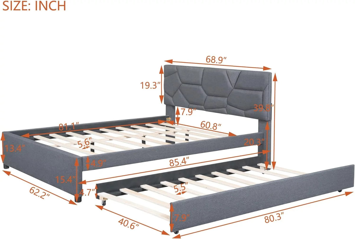 Grey Upholstered Bed U140