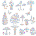 36PCS Snowflake Window Stickers Non Adhesive Prismatic Vinyl Rainbow Decals V12319