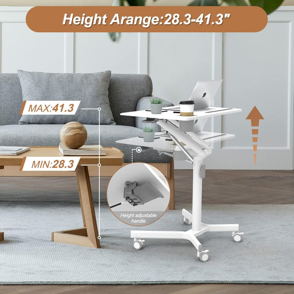 Portable Height Adjustable Laptop Desk with Wheels I950