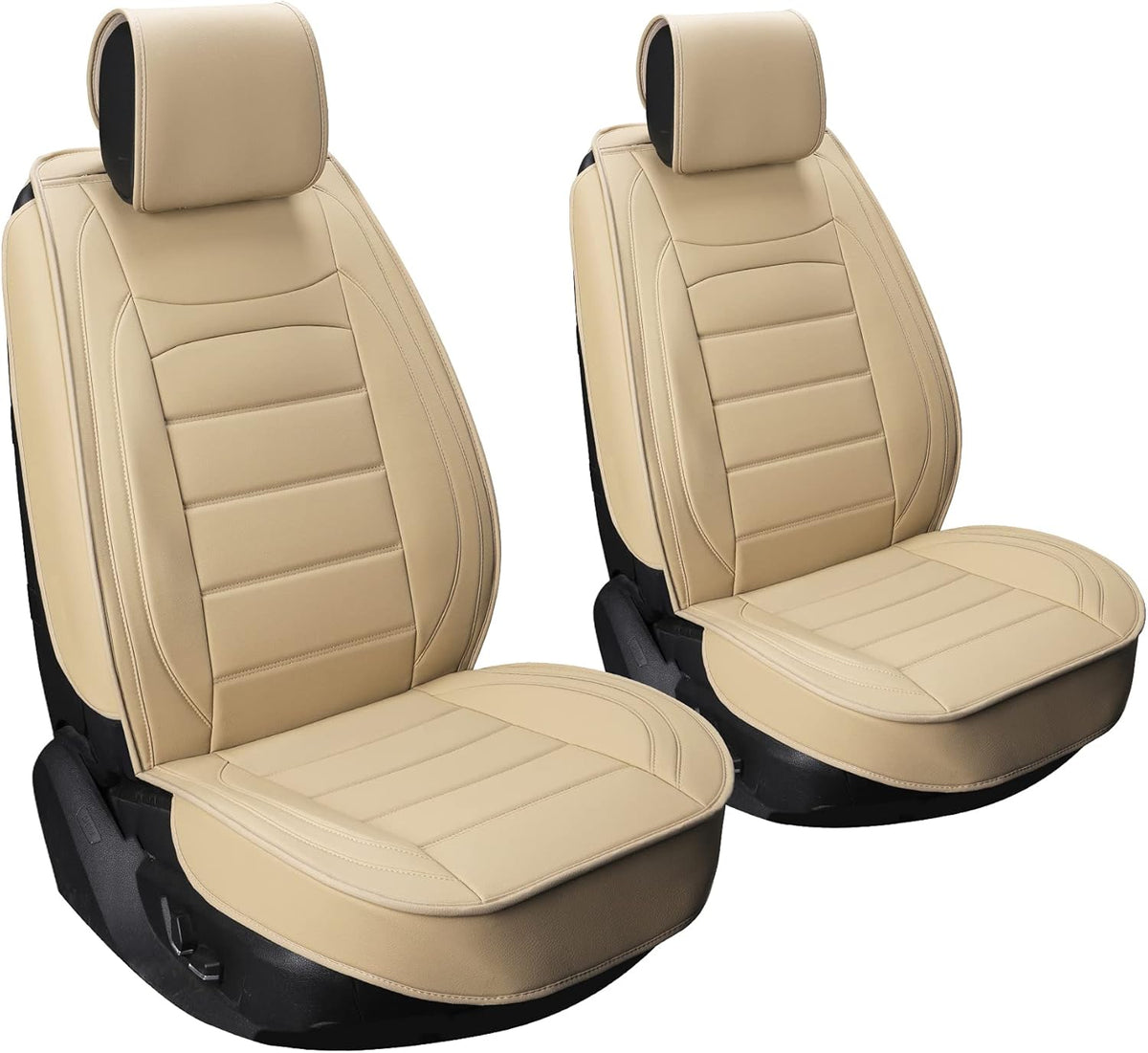 Black Leather Car Seat Covers Full Set C1988