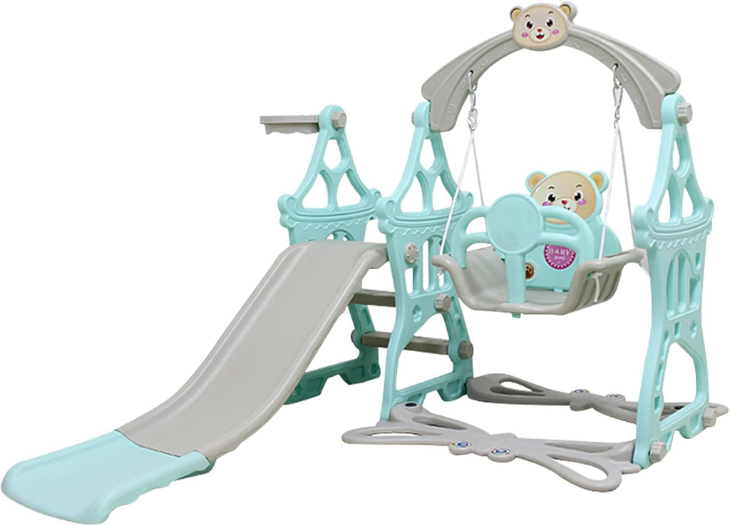 4 in 1 Toddler Slide and Swing Set with Basketball Hoop T199