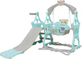 4 in 1 Toddler Slide and Swing Set with Basketball Hoop T199