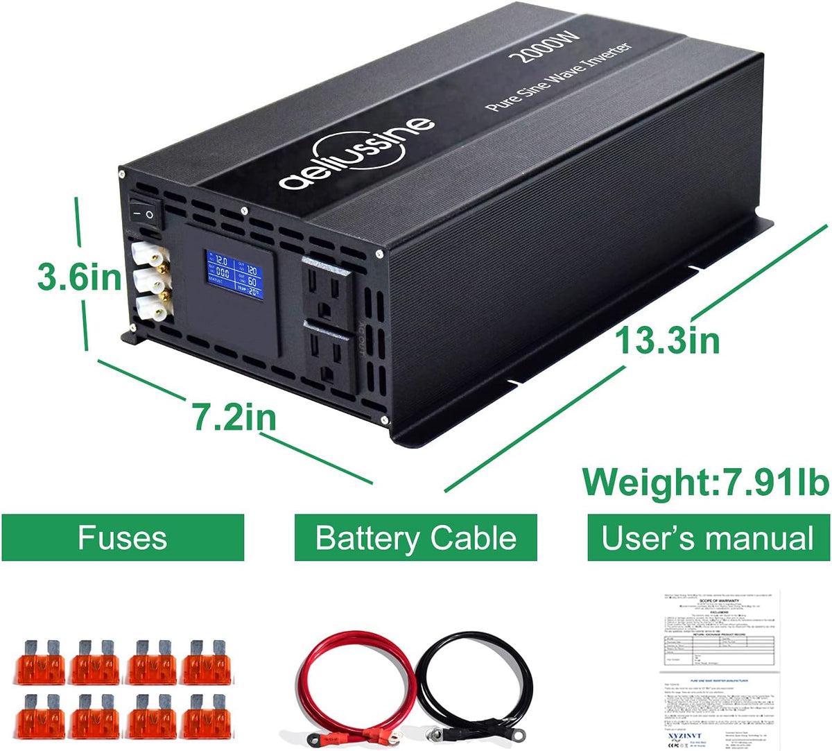 3000 Watt Pure Sine Wave Inverter 48v dc to ac 110v 120v Y561820