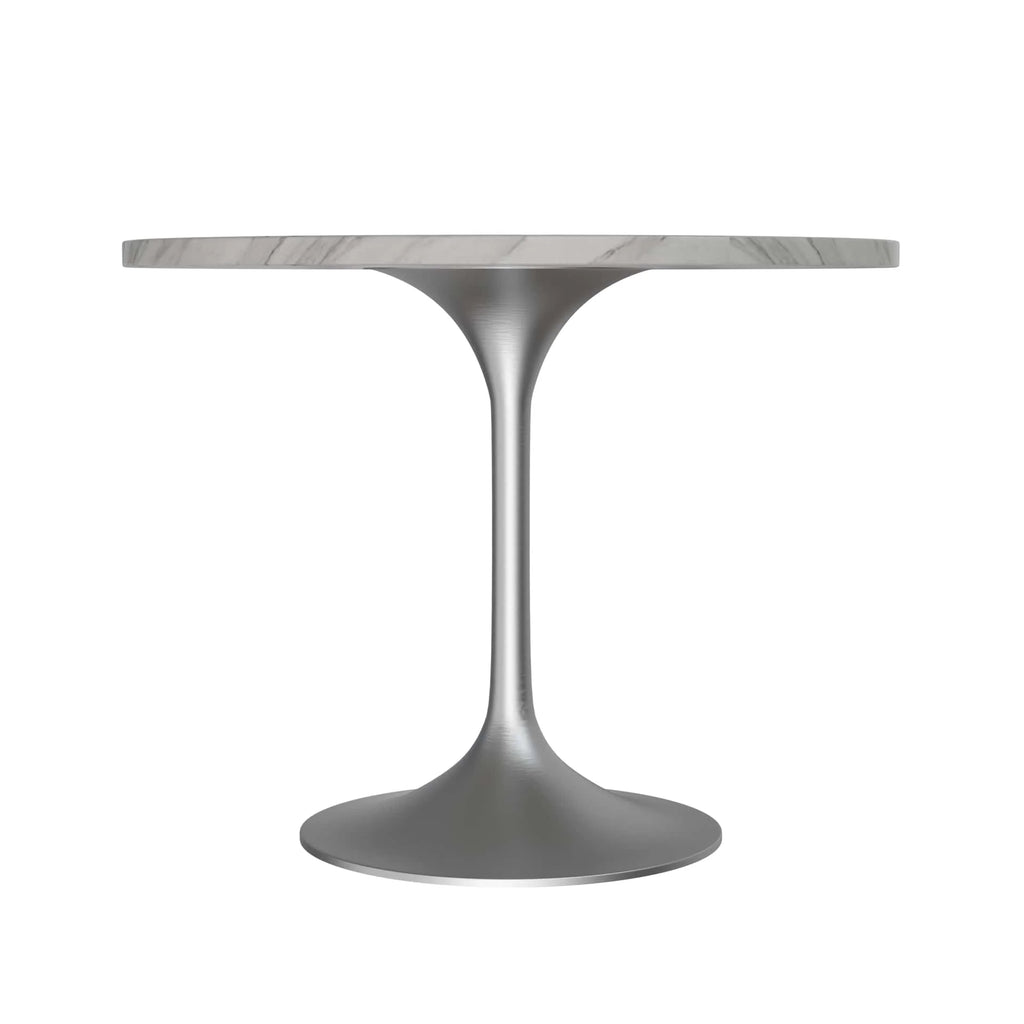 36" Round Sintered Stone Dining Table with Stainless Steel Pedestal Base P290751