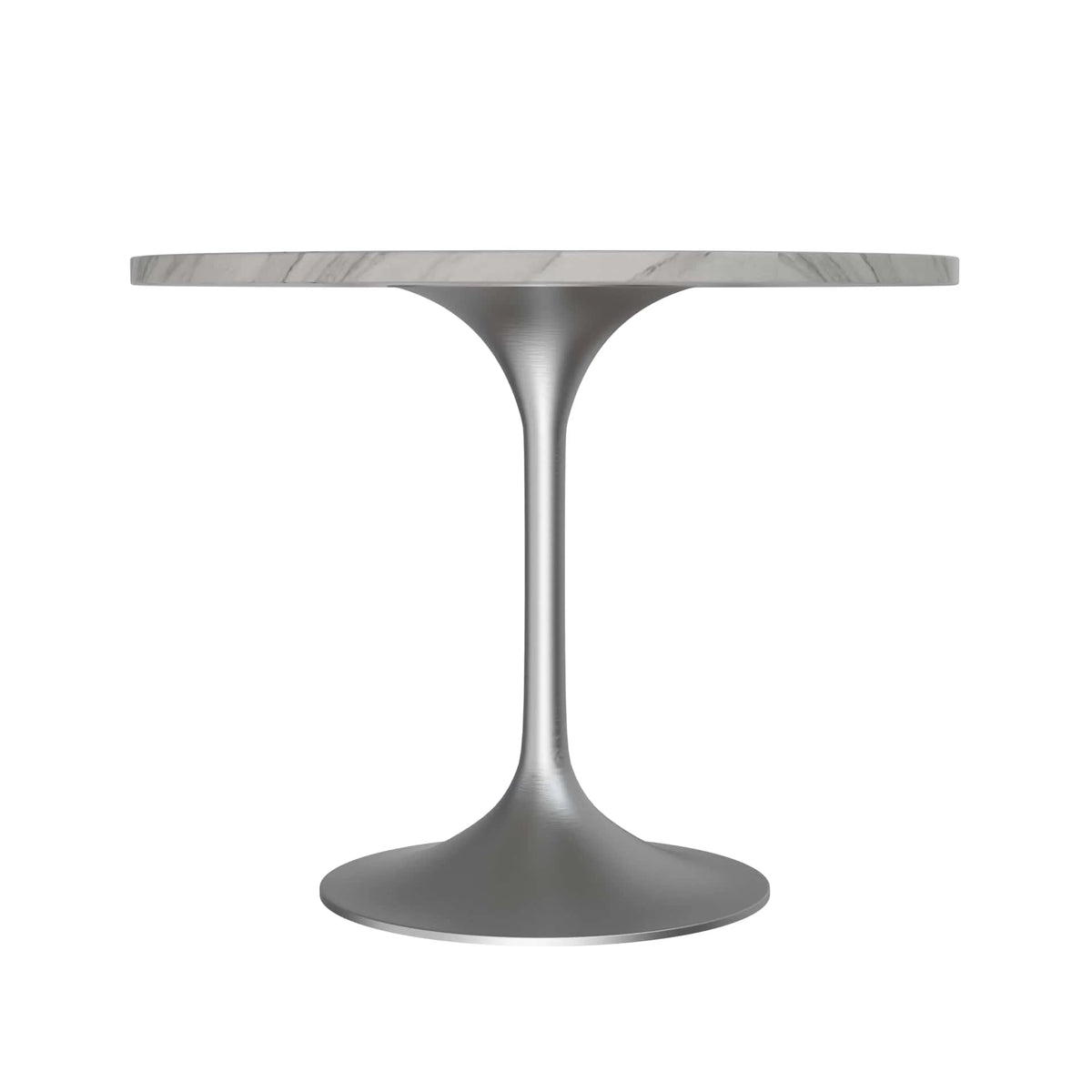 36" Round Sintered Stone Dining Table with Stainless Steel Pedestal Base P290751