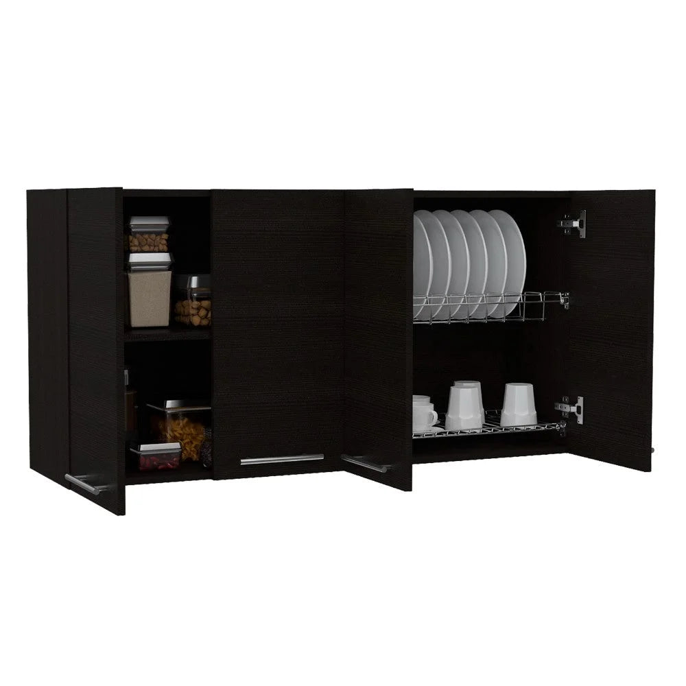 Black Wengue Finish Four Doors Kitchen Cabinet M440
