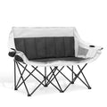 Portable 2 Person Folding Camping Sofa Chair with Carry Bag, Black K66967