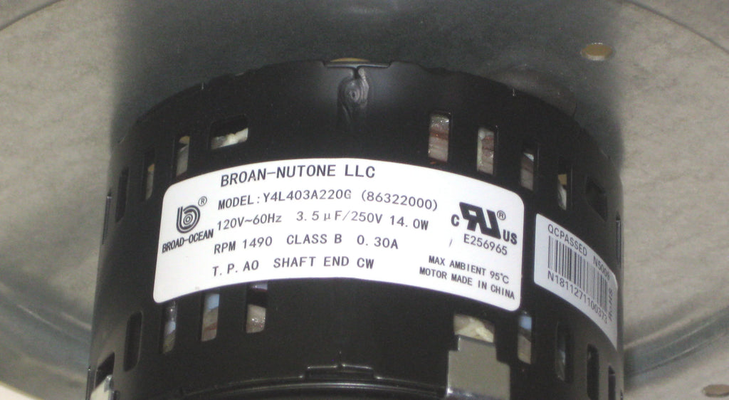 Bath Fan Motor Assembly I69921