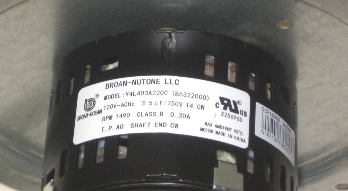 Bath Fan Motor Assembly I69921