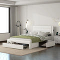 Queen Size Wood Bed Frame with 3 Storage Drawers P302
