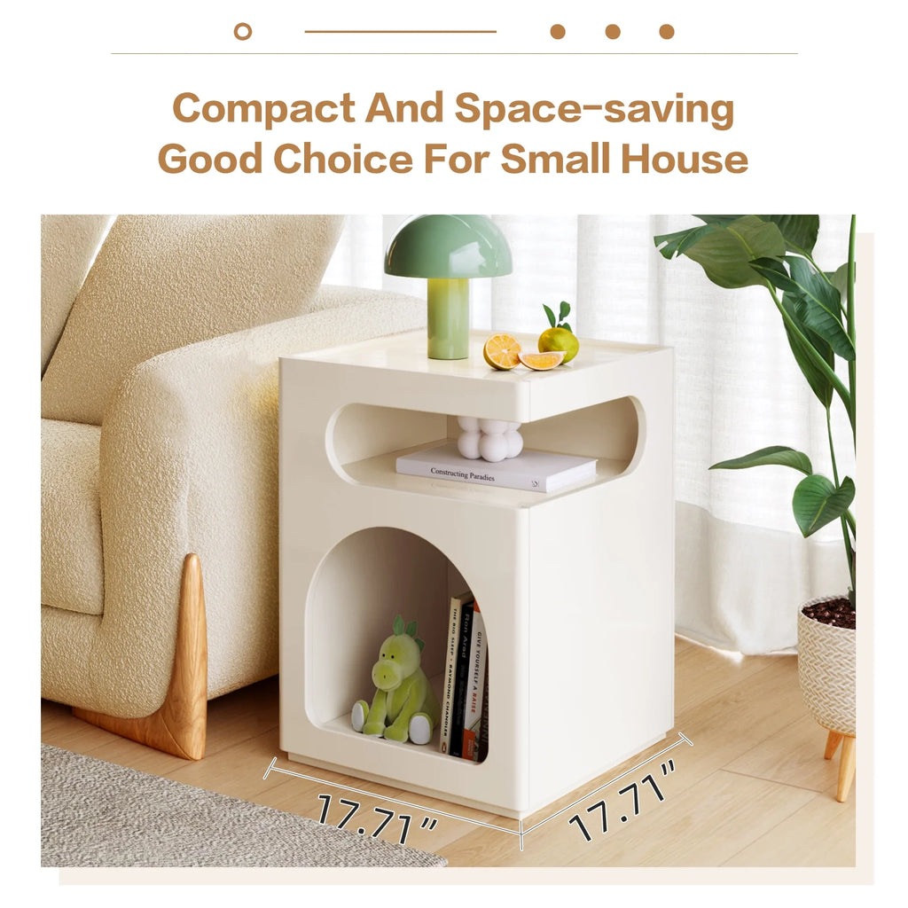 Modern Side Table with Storage Shelf X6357