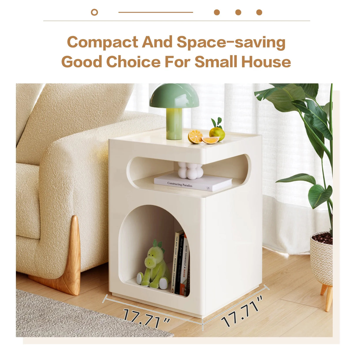Modern Side Table with Storage Shelf X6357