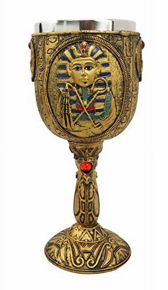 Golden Hieroglyphic Design 6oz Wine Goblet H962