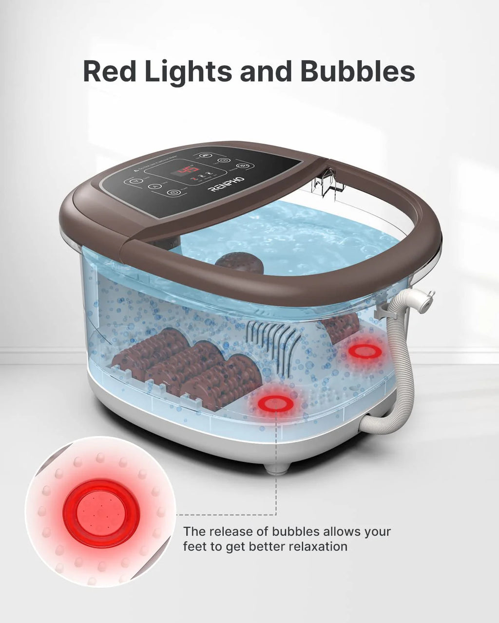 Foot Spa Bath Massager with Heat Bubbles Massage & Jets F675
