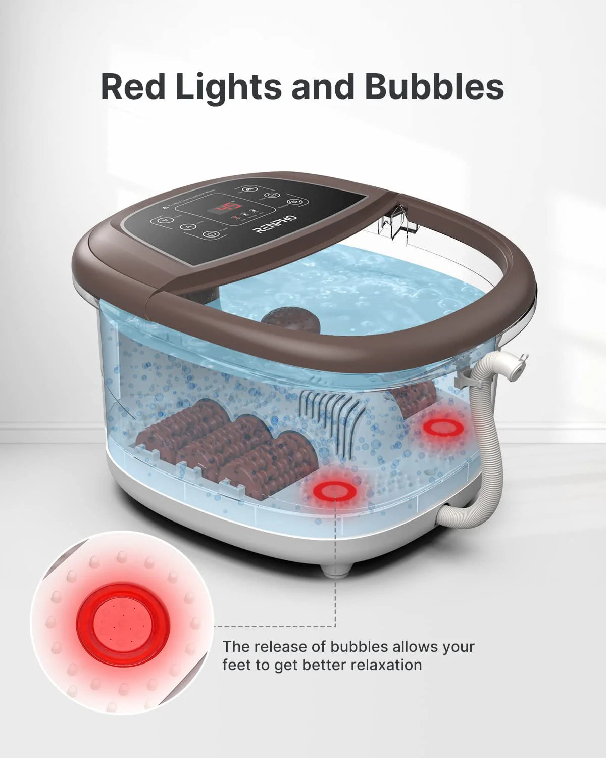 Foot Spa Bath Massager with Heat Bubbles Massage & Jets F675