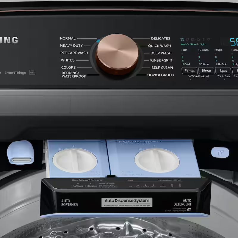 Top Load Washer with Pet Care Solution and Auto Dispense System in Brushed Black P141238