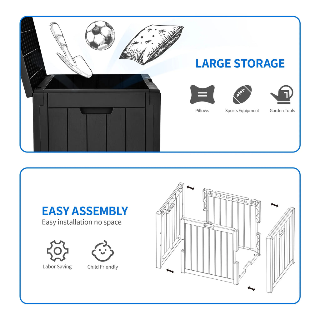30 Gallon Waterproof Resin Outdoor Storage Chest with Locking Lid B291341
