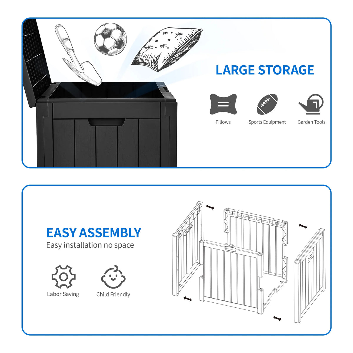 30 Gallon Waterproof Resin Outdoor Storage Chest with Locking Lid B291341