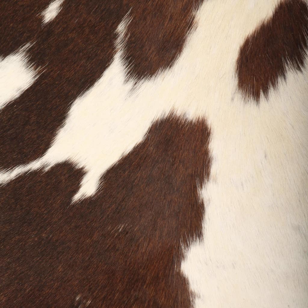 Brown and White Genuine Goat Leather Butterfly Chair J511