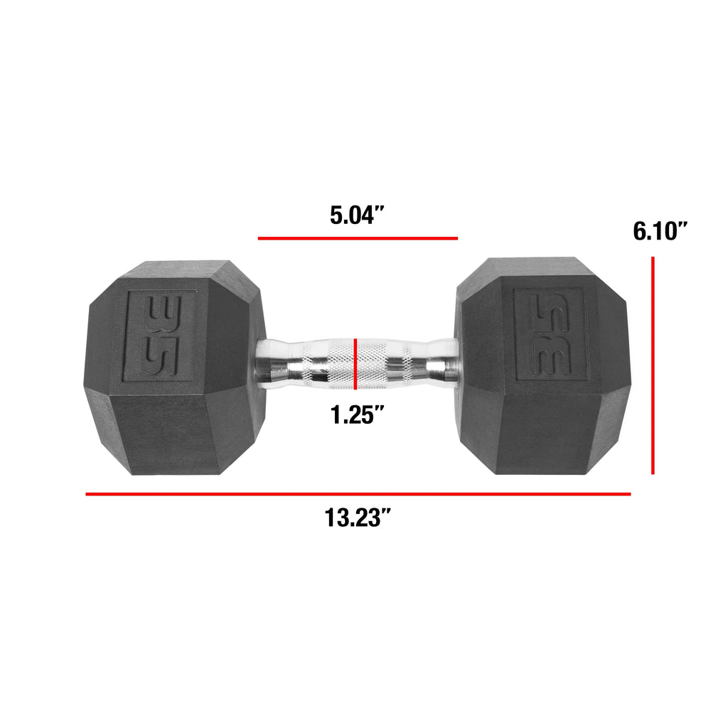 10lb Coated Rubber Hex Dumbbell Pair Z2525