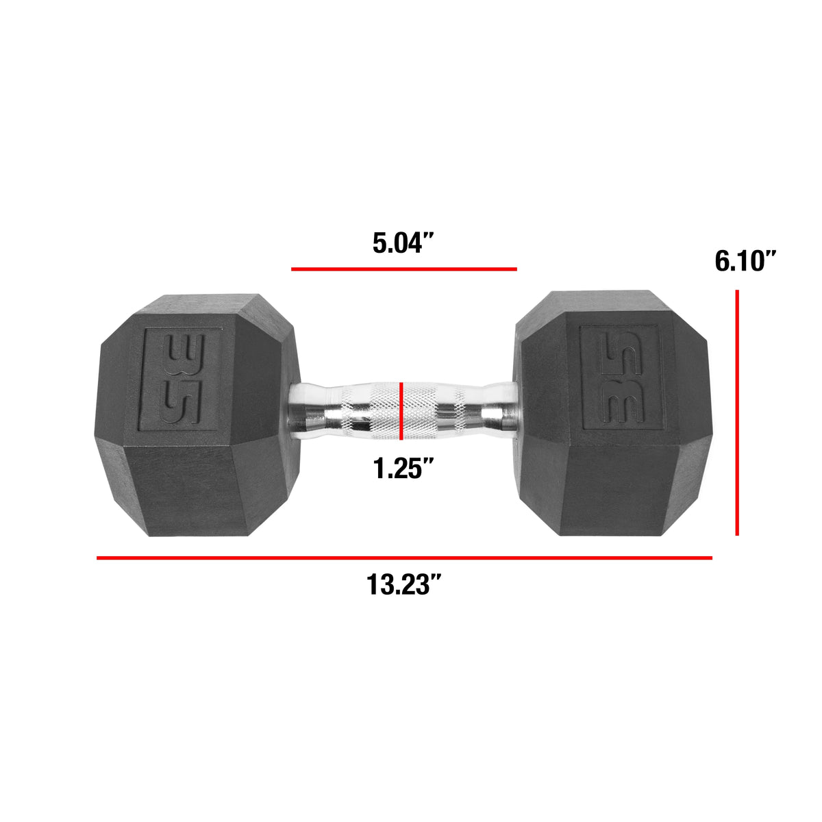 10lb Coated Rubber Hex Dumbbell Pair Z2525