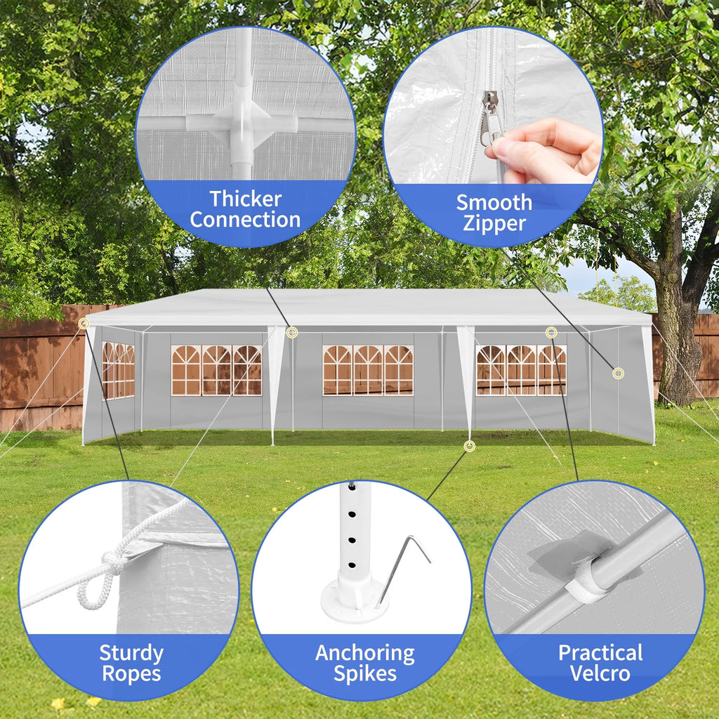 10'x30' Canopy Tent with Removable 5 Sidewall White I571