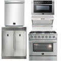 36 Inch Gas Range, Wall Mount Range Hood, Refrigerator, Microwave Drawer, Dishwasher C423