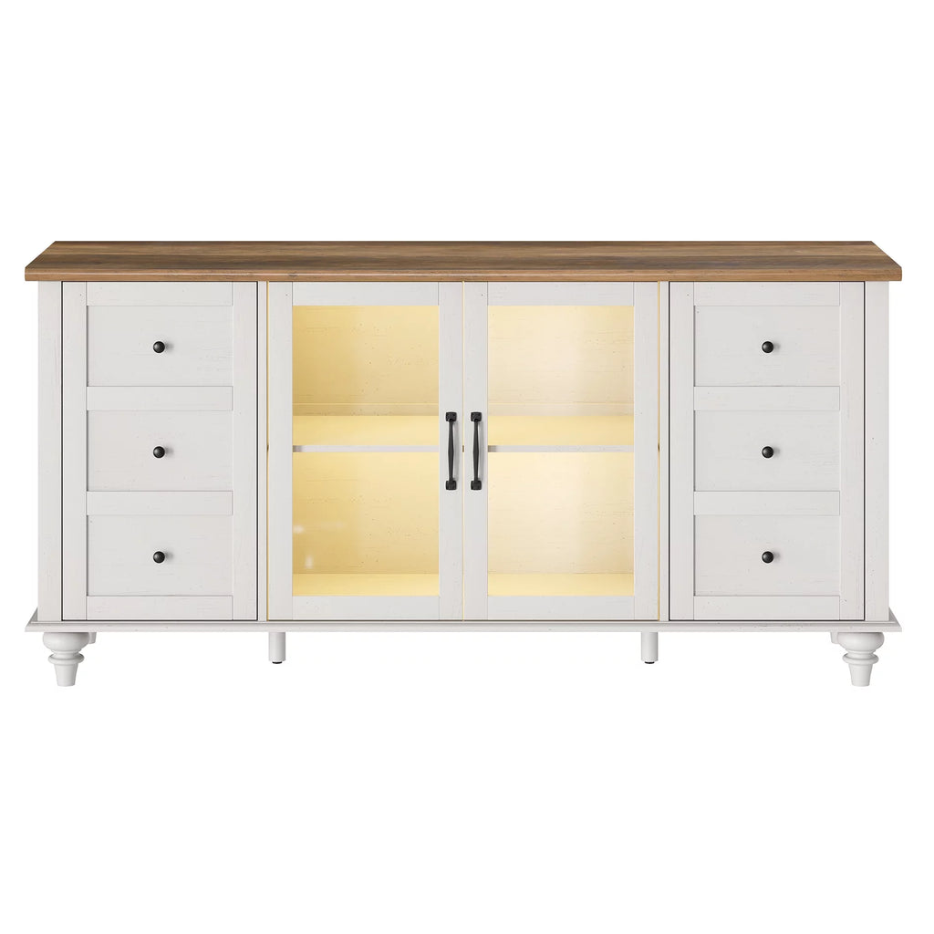 White Glass and Wood TV Stand for 85-110 inch TV D1920