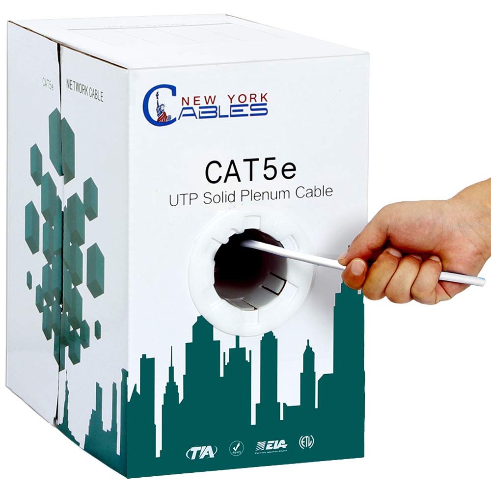 Cat5e Plenum Cable 1000ft 24AWG White I178497