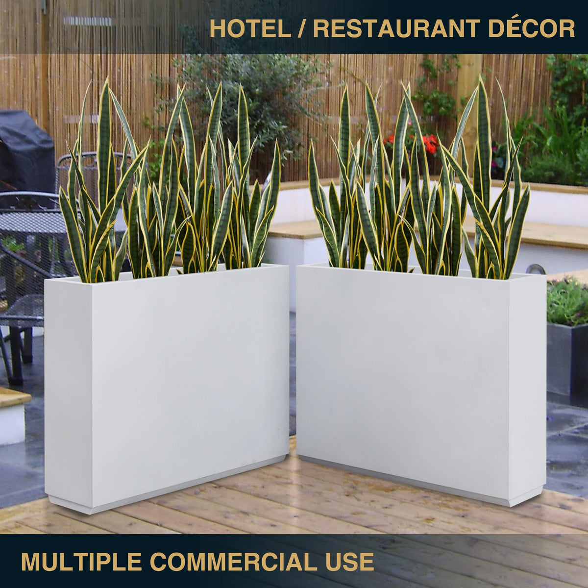White Metal Planter Box K793