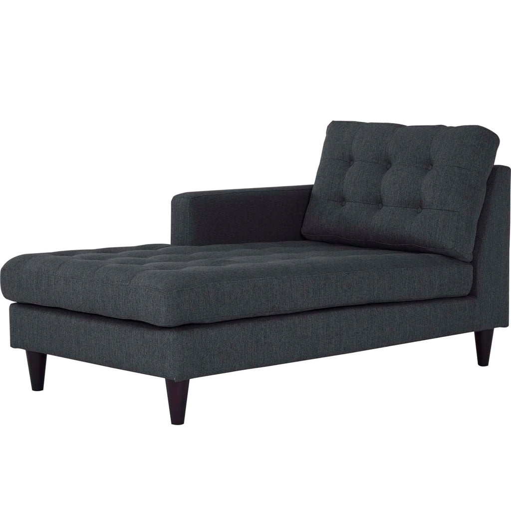 Left Arm Chaise Lounge Chair Grey Fabric S15334