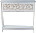 Slim White Entryway Table with Drawer Storage Q826