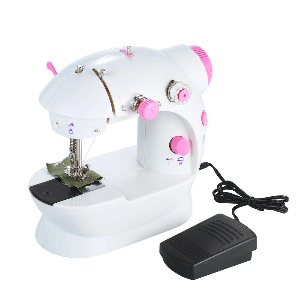 Adjustable 2-Speed Portable Electric Mini Sewing Machine with Lights and Cutter V3153